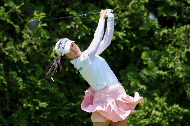 티샷을 하고 있는 윤이나. 사진 제공=AFP연합뉴스