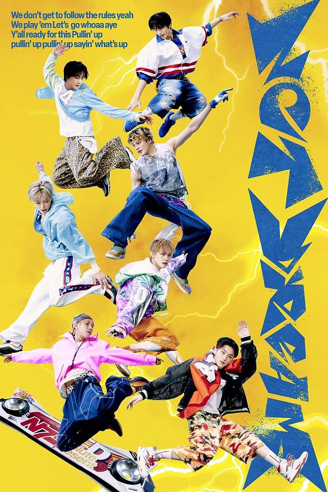 ‘백 투 더 퓨처’ 콘셉트의 티저 포스터. NCT 드림이 14일 제작발표회를 통해 정규 5집 ‘GO BACK TO THE FUTURE’ 컴백을 알렸다. 사진제공 | SM 엔터테인먼트