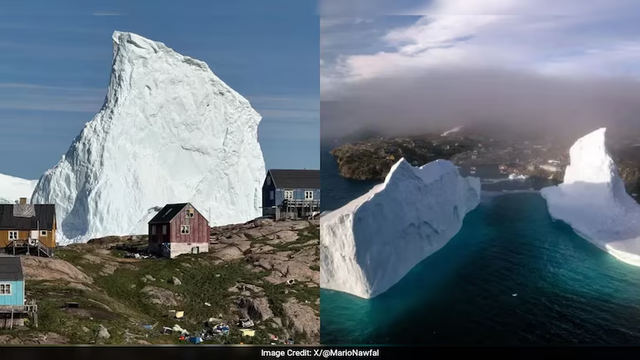 그린란드 마을에 나타난 빙산 모습. NDTV