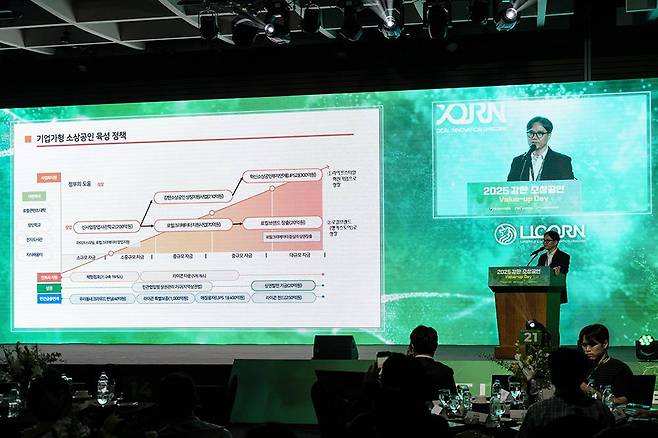 이청수 중소벤처기업부 사무관이 강한 소상공인 성장지원사업 전반에 대해 설명했다 / 출처=IT동아