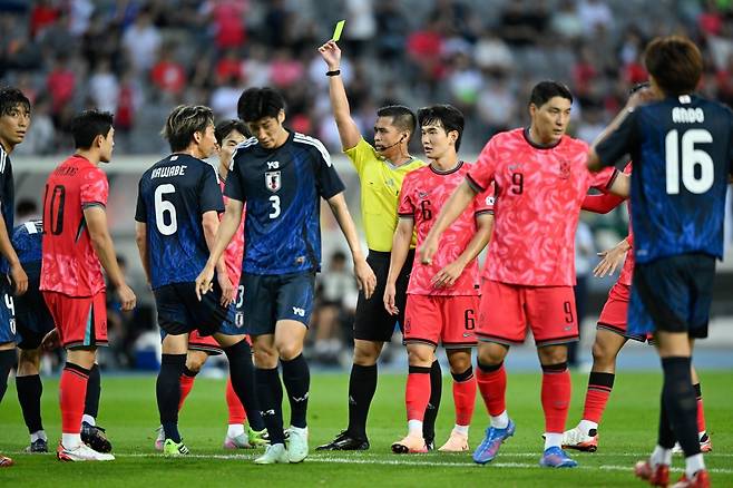 축구국가대표팀은 15일 용인미르스타디움에서 열린 2025 동아시아축구연맹(EAFF) E-1 챔피언십 3차전에서 일본에 0-1로 졌다. 사진제공|대한축구협회
