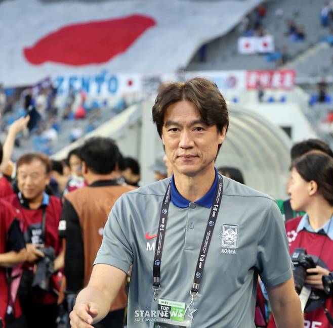 홍명보 감독 S이 15일 용인미르종합운동장에서 열린 2025 동아시아축구연맹(EAFF) E-1 챔피언십(동아시안컵) 일본과의 최종전을 준비하고 있다. 2025.07.15. /사진=강영조 선임기자