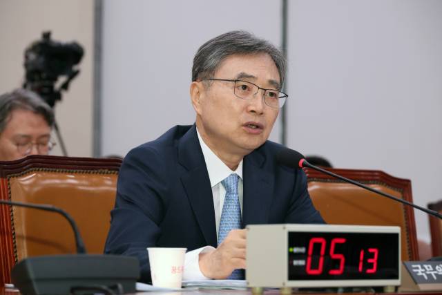 ▲ 조현 외교부 장관 후보자가 17일 서울 여의도 국회 외교통일위원회에서 열린 인사청문회에서 의원 질의에 답변하고 있다. ⓒ연합뉴스