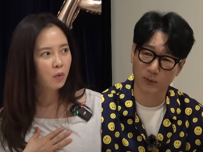 배우 송지효와 방송인 지석진. 유튜브 채널 '쑥쑥' 캡처.