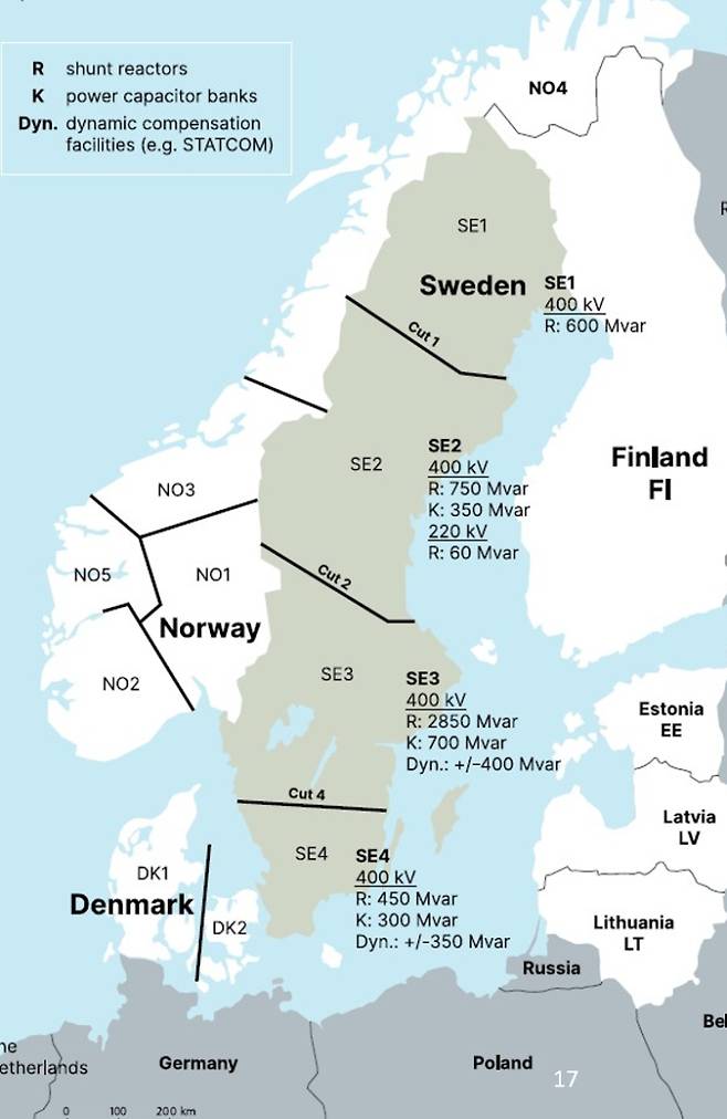 유럽 스웨덴의 전기요금 차등제. 독자 제공