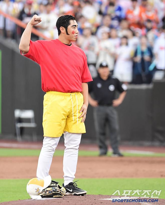 12일 대전 한화생명볼파크에서 열린 2025 KBO 올스타전, '소년 명수'로 변신한 LG 박명근. 대전=송정헌 기자songs@sportschosun.com/2025.07.12/