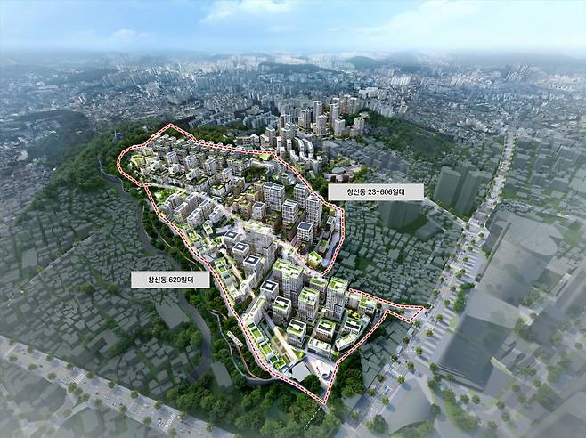 창신동 일대 재개발 조감도. 서울시 제공