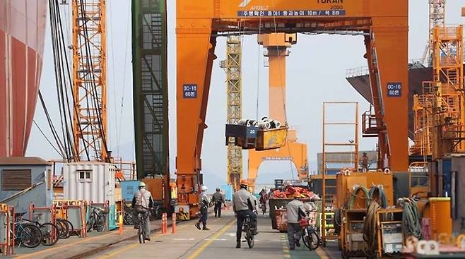 국대 빅3 조선소 중 한 곳인 경남 거제시 대우조선해양 본사 모습. 연합뉴스