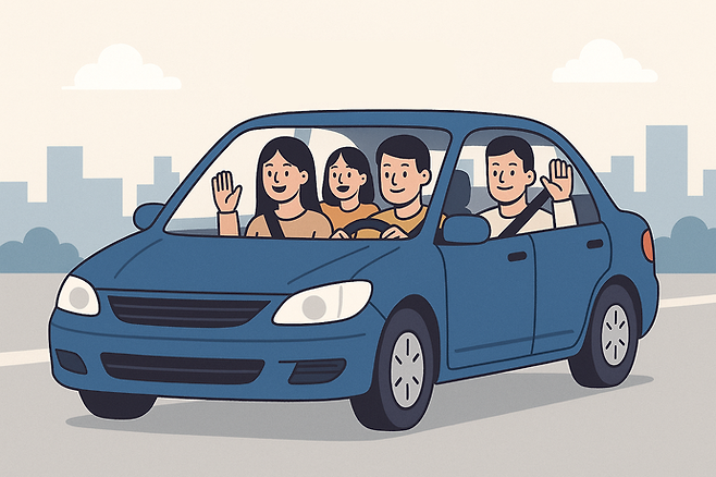 AI를 이용해 카풀의 이미지를 생성시킨 일러스트. 사진=ChatGPT