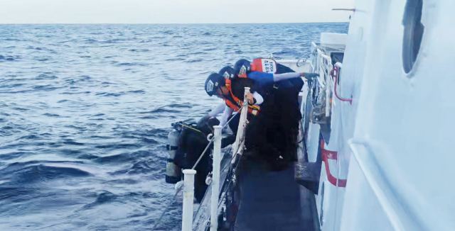 지난 19일 오후 5시 30분께 통영시 등가도 인근에서 수중 레저활동을 하다 실종된 60대 남성이 입수 지점에서 2.7km 떨어진 해상에서 구조됐다. 통영해양경찰서 제공