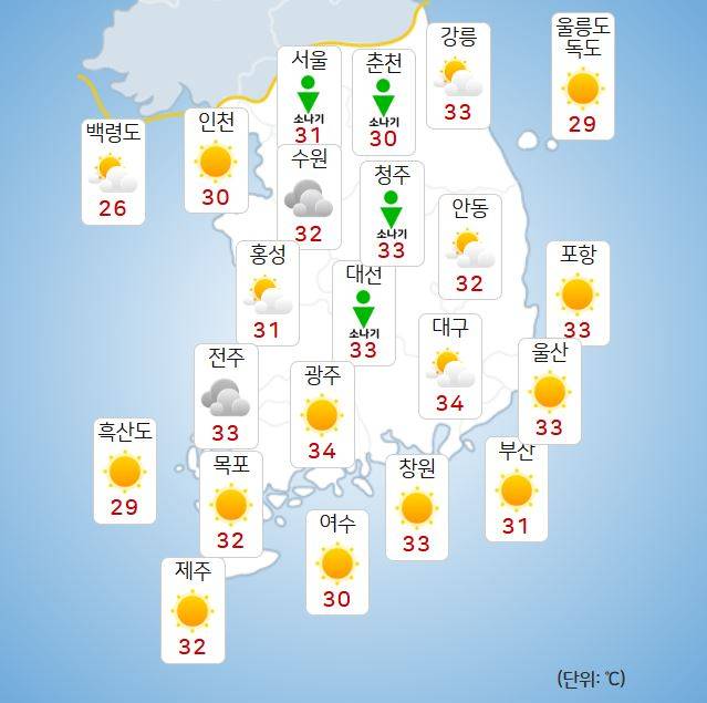 ⓒ기상청: 내일(22일) 오후 날씨
