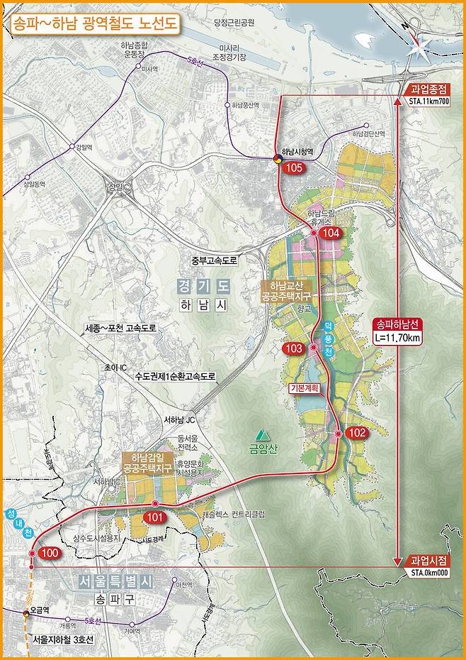 ▲ 송파하남선 위치도./자료제공=경기도