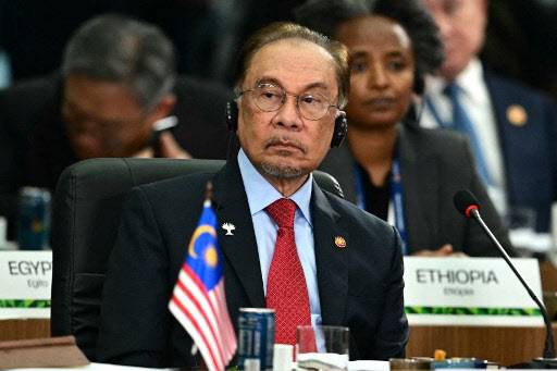 안와르 이브라힘 말레이시아 총리가 지난 6일 브라질 리우데자네이루에서 열린 브릭스(BRICS) 정상회의에 참석했다. (사진=AFP)