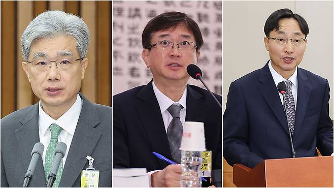 왼쪽부터 김상환, 오영준, 임광현 후보자