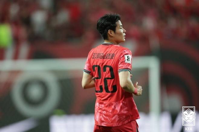 한국 축구 대표팀 수비수 박승욱. 사진=대한축구협회