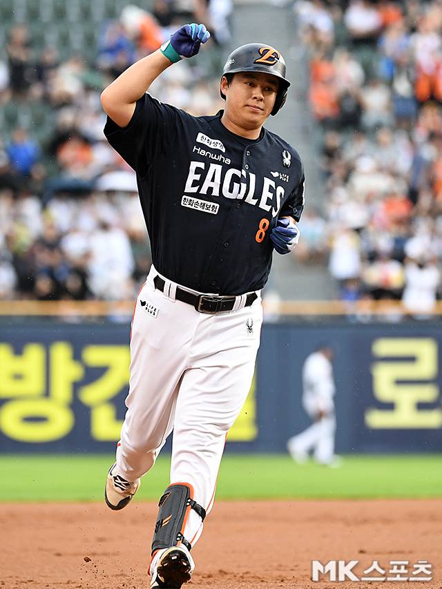 노시환은 22일 잠실 두산전에서 시즌 19호포를 가동했다. 사진(잠실 서울)=천정환 기자