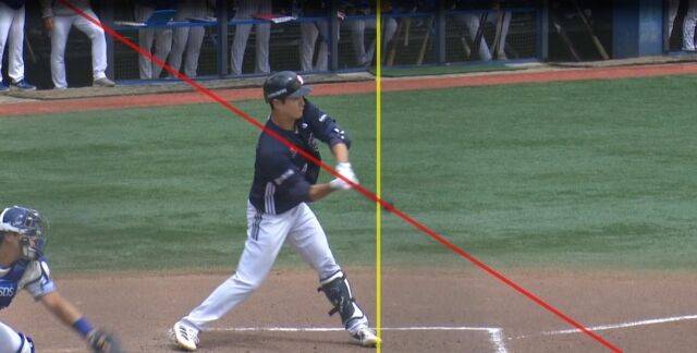 지난 10일 퓨처스리그 경산 삼성전에서 두산 박계범의 체크 스윙 비디오 판독 장면. 원심은 노스윙이었으나 판독 결과 스윙으로 번복됐다./KBO 비디오판독 센터 영상 캡처