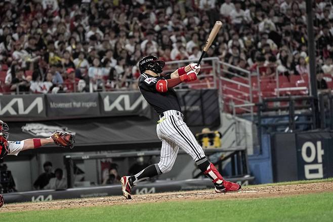 LG 박해민은 22일 광주 KIA전에서 9번타자 중견수로 선발출전해 9회초 극적인 동점 3점포를 터트렸다. LG는 접전 끝 KIA를 9-7로 물리쳤다. 사진제공|LG 트윈스