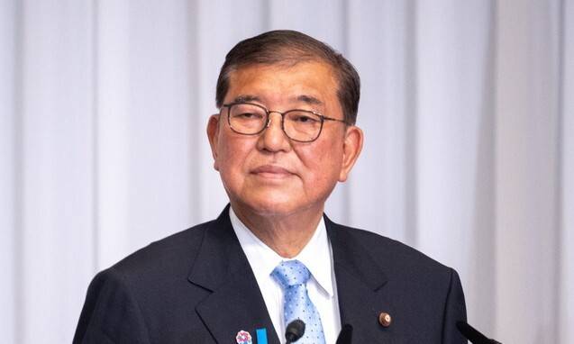 이시바 시게루 일본 총리가 참의원 선거 다음날인 21일 일본 도쿄 자민당 본부에서 기자회견을 열고 있다. EPA 연합뉴스