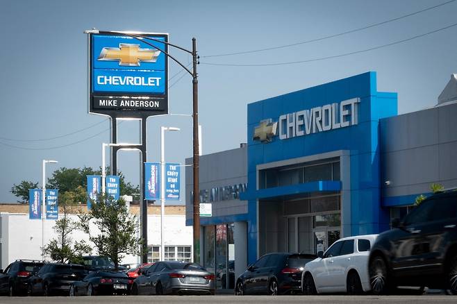 미국 시카고의 한 GM 자동차 대리점. AFP 연합뉴스