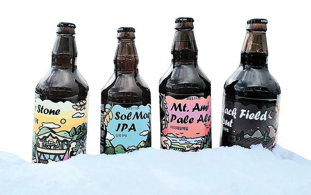 순성브루어리가 생산하는 수제맥주 4종.