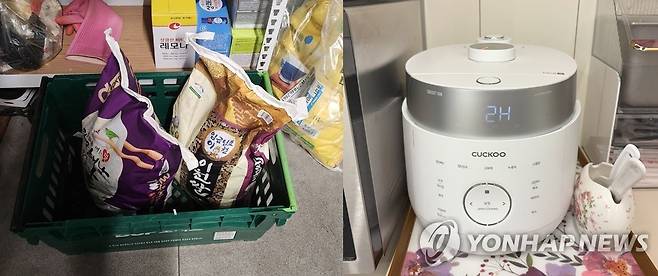 편의점에 도착한 따뜻한 마음들 (서울=연합뉴스) 최혜정 인턴기자 = SNS에 미담이 퍼지자 서울 강남구 신사동 'CU편의점'에 한 시민이 쌀 포대를 전달하고, 쿠쿠 회사가 압력밥솥을 제공하는 등 기부의 손길이 이어졌다. 2025.7.23