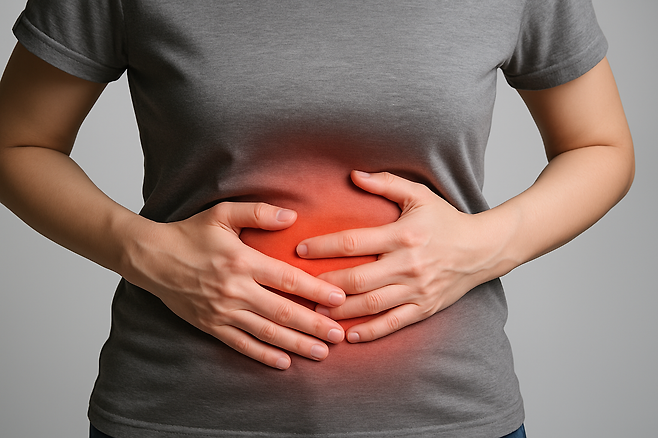 가스가 찬 복부