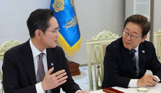 이재용 삼성전자 회장과 이재명 대통령. 연합뉴스