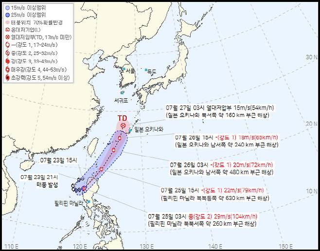 8호 태풍 ‘꼬마이’(사진=기상청 제공)