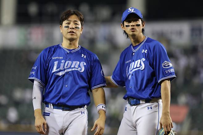 삼성 강민호-구자욱. 삼성 제공