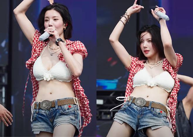 워터밤 무대에 오른 권은비. SNS 갈무리