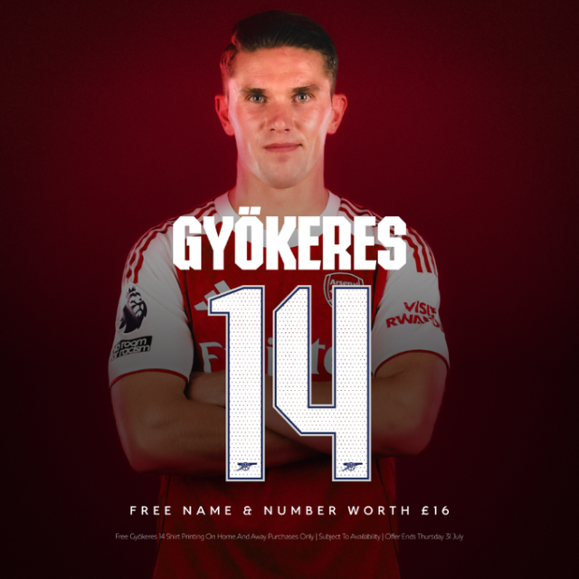 ▲ 아스널은 27일(한국시간) 구단 공식 채널을 통해 요케레스 영입을 발표했다. 발표 이후 영국 공영방송 ‘BBC’에 따르면, 이적료는 최대 7300만 유로(약 1060억 원)로 추정된다. 기본 이적료 6300만 유로에 나머지 1000만 유로는 보너스 옵션이다. 계약 기간은 5년, 요케레스는 상징적인 등번호 14번을 부여받으며 기대감을 높였다. ⓒ 아스널