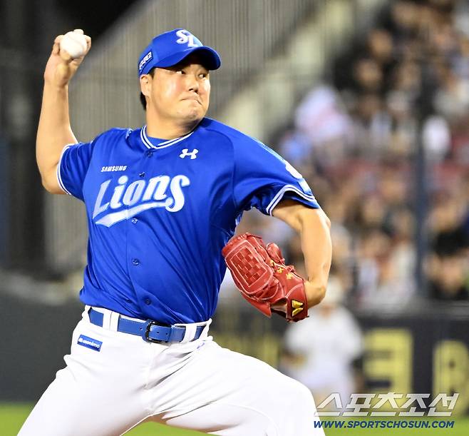 3일 잠실야구장에서 열린 삼성과 두산의 경기, 삼성 김태훈이 역투하고 있다. 잠실=허상욱 기자wook@sportschosun.com/2025.07.03/