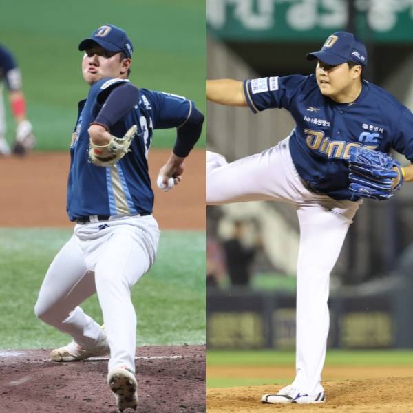 28일 단행한 트레이드로 KIA 유니폼을 입는 김시훈과 한재승. IS 포토