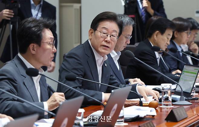 이재명 대통령이 22일 용산 대통령실에서 열린 국무회의에서 발언하고 있다. 대통령실사진기자단