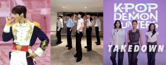 (왼쪽부터) 차은우, 그룹 제로베이스원, 트와이스 정연-지효-채영/사진=유튜브 채널 'MYOON', 제베원 유튜브, 넷플릭스