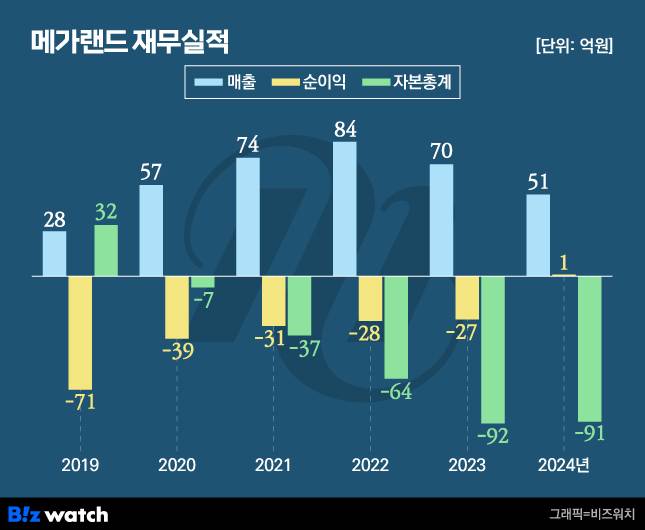 메가랜드 재무실적