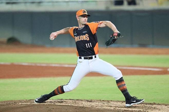 이번 시즌 대만 2군리그에서 등판했던 윌랜드의 모습. /사진=CPBL 스탯츠
