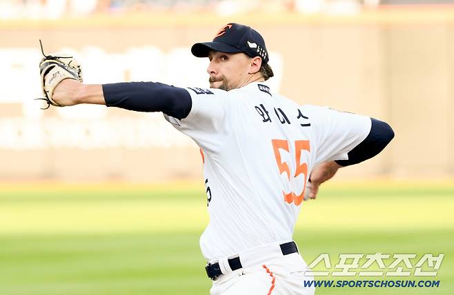 31일 대전 한화생명볼파크에서 열린 한화 이글스와 삼성 라이온즈의 경기. 한화 와이스가 역투하고 있다. 대전=박재만 기자 pjm@sportschosun.com/2025.07.31/