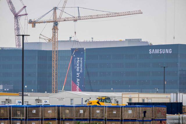 2024년 4월 미국 텍사스주 테일러에 위치한 삼성전자 반도체 공장 단지. 테일러=AFP 연합뉴스