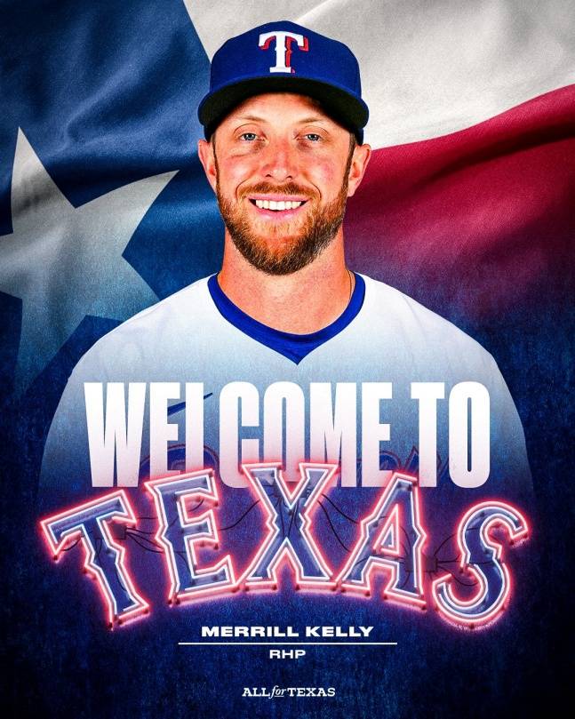 메릴 켈리가 텍사스 레인저스로 이적했다. /사진=텍사스 레인저스 공식 SNS 갈무리
