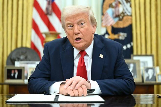 미국 트럼프행정부가 유럽연합(EU)를 포함 한 전 세계 69개 국가에 대해 새로 수정한 상호관세율을 지난 1일 통보했다.사진 : 도널드 트럼프 미국 대통령 (출처=연합뉴스)