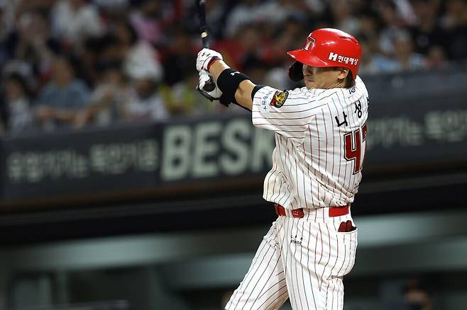 ▲ 지난 주 맹타를 터뜨리며 서서히 원래의 모습으로 돌아오고 있는 나성범 ⓒKIA타이거즈