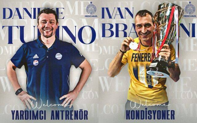 다니엘레 투리노 수석코치와 이반 브라가그니 체력 트레이너./페네르바체 SNS