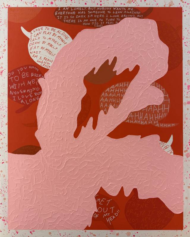 최재섭, Talking To Myself, 90.9x72.7cm, Mixed Media, 2025
