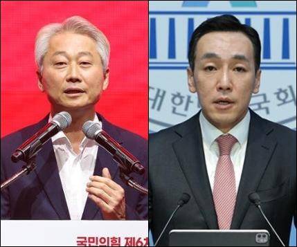 김근식(왼쪽) 서울 송파병 당협위원장과 김민수 전 대변인.