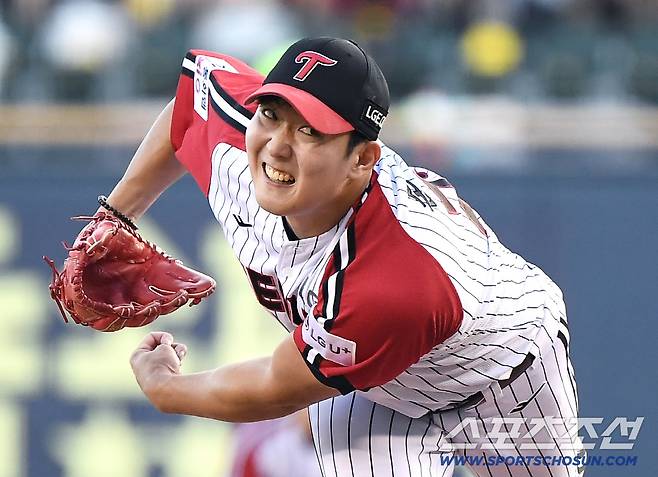 10일 서울 잠실구장에서 열린 한화-LG전. LG 선발투수로 마운드에 오른 손주영. 잠실=정재근 기자 cjg@sportschosun.com/2025.8.10/