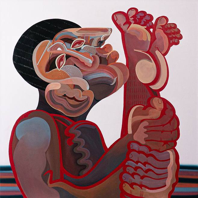 ▲ 엄살쟁이, 91.0 x 91.0cm, Acrylic on canvas, 2023