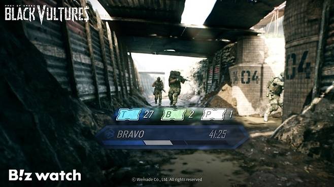 위메이드의 첫 FPS 게임 '블랙 벌처스' 내 라이프 티켓 시스템 화면/사진=위메이드 제공