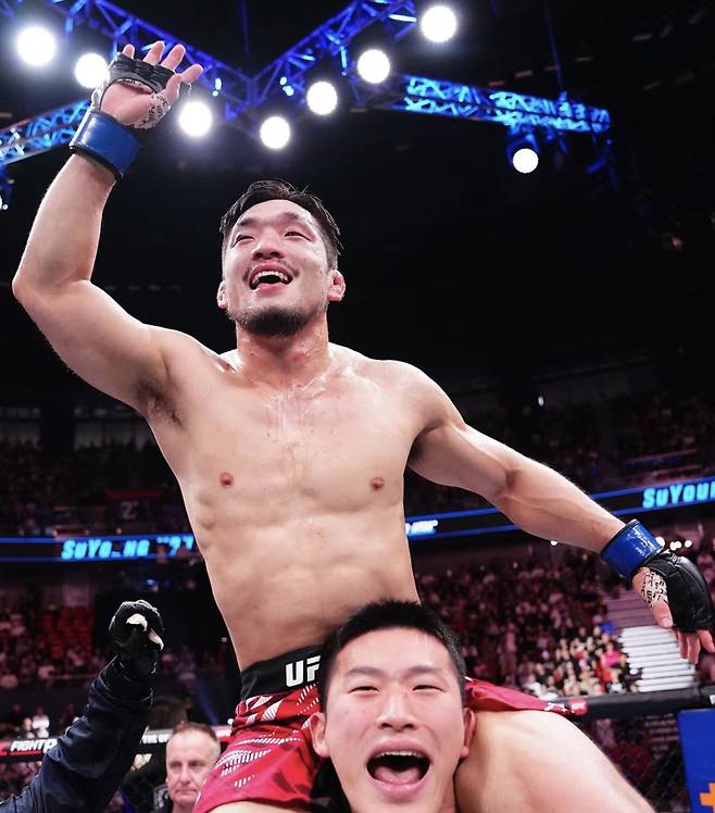 UFC 2연승을 거둔 유수영. 사진=UFC 코리아 SNS